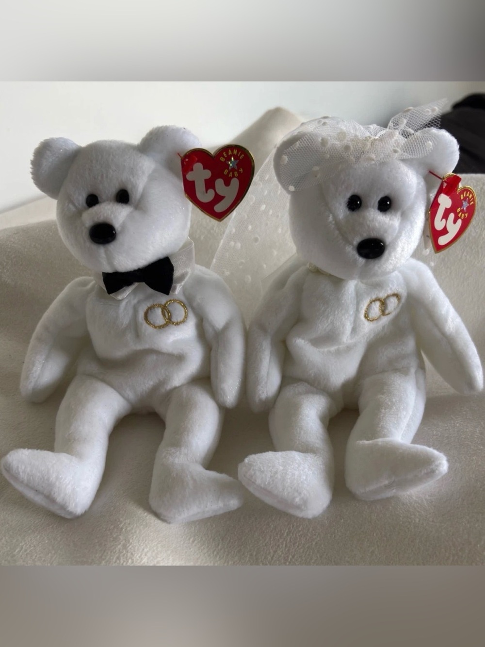 Vintage Ty Beanie Babies Wedding Bear Set – The Bride & The Groom Mr. and Mrs.